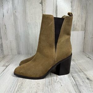 NEW Marc Fisher LTD Kristie Tan Brown Suede Leather Ankle Boots #1231